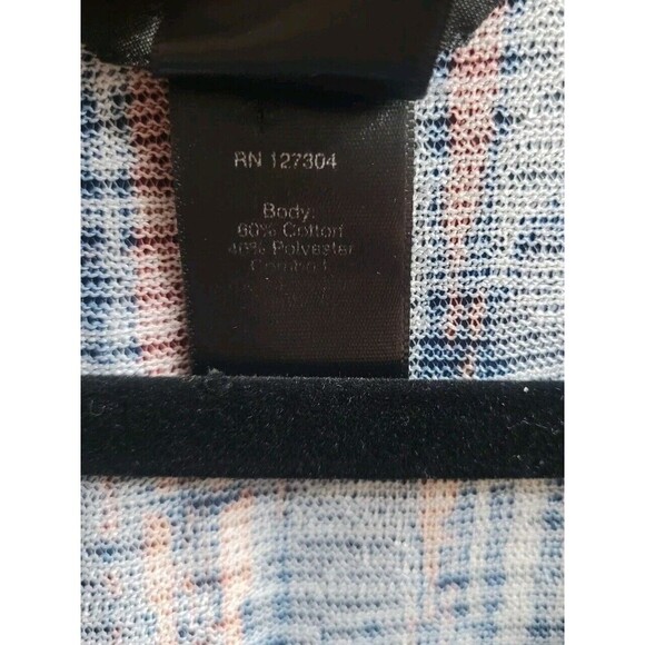 Ali Miles Plus Size 3X Denim Chambray Mixed Media Art to Wear Blouse Top - Picture 3 of 7